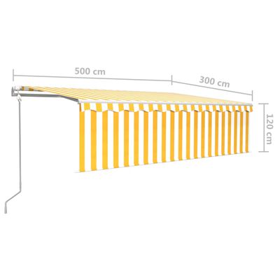 vidaXL Automatycznie zwijana markiza, LED i czujnik wiatru, 5x3 m