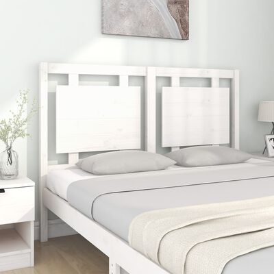 vidaXL Wezgłowie łóżka, białe, 140,5x4x100 cm, lite drewno sosnowe