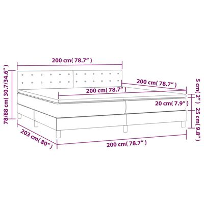 vidaXL Łóżko kontynentalne z materacem, białe, ekoskóra 200x200 cm