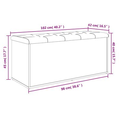 vidaXL Ławka ze schowkiem, biała, 102x42x45 cm materiał drewnopochodny