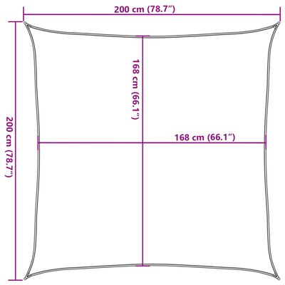 vidaXL Żagiel przeciwsłoneczny, piaskowy, 2x2 m, 100% poliester