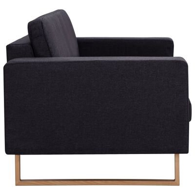 vidaXL 3-osobowa sofa tapicerowana tkaniną, czarna