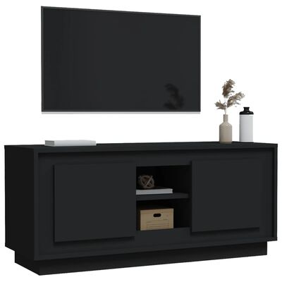 vidaXL Szafka pod TV, czarna, 102x35x45 cm, materiał drewnopochodny