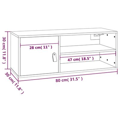 vidaXL Szafki ścienne, 2 szt., szare, 80x30x30 cm, lite drewno sosnowe