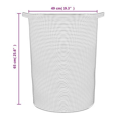 vidaXL Kosz do przechowywania, czarno-biały, Ø49x65 cm, bawełna