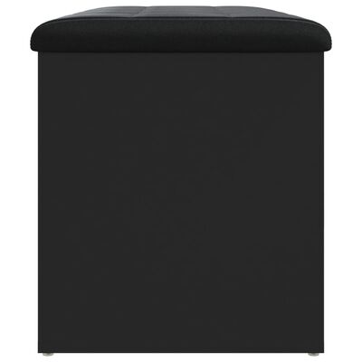 vidaXL Ławka ze schowkiem, czarna, 82x42x45cm, materiał drewnopochodny