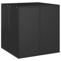 vidaXL Skrzynia na poduszki ogrodowe rattan PE 100x97,5x104 cm, czarna