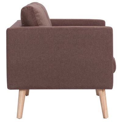 vidaXL 2-osobowa sofa tapicerowana tkaniną, brązowa