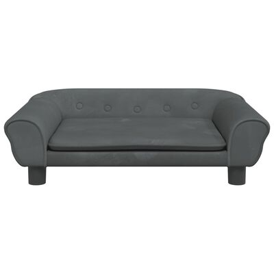 vidaXL Sofa dla dzieci, ciemnoszara, 70x45x26 cm, aksamit