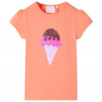 Koszulka dziecięca, neonowy pomarańcz, 140