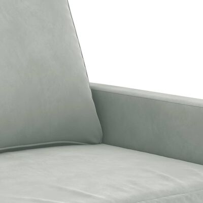 vidaXL Sofa 3-osobowa, jasnoszara, 180 cm, tapicerowana aksamitem