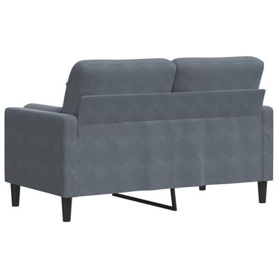 vidaXL 2-osobowa sofa z poduszkami, ciemnoszara, 120 cm, aksamit