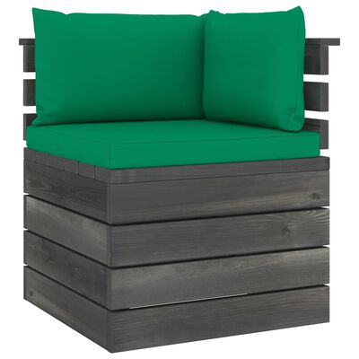 vidaXL Ogrodowa sofa 4-osobowa z palet, z poduszkami, drewno sosnowe