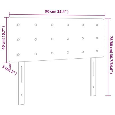 vidaXL Zagłówek do łóżka z LED, brązowy, 90x5x78/88 cm, sztuczna skóra