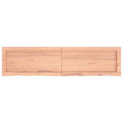 vidaXL Blat do łazienki, jasnobrązowy, 120x30x(2-4) cm, lite drewno