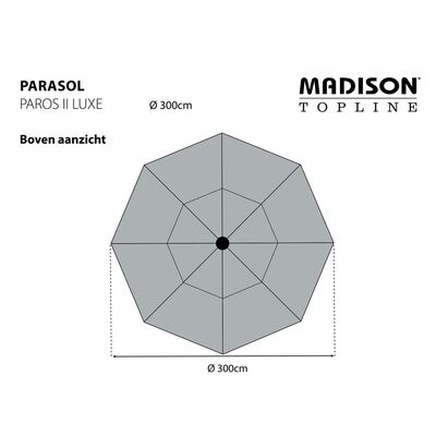 Madison Parasol ogrodowy Paros II Luxe, 300 cm, szałwiowa zieleń