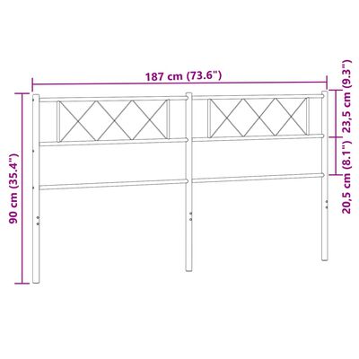 vidaXL Metalowe wezgłowie, białe, 180 cm