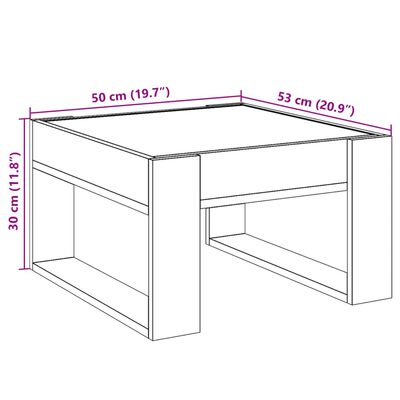 vidaXL Stolik kawowy z LED Infinity, szary dąb sonoma, 50x53x30 cm