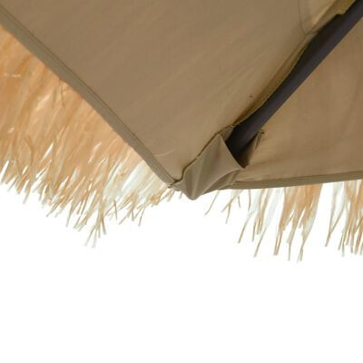 vidaXL Parasol ogrodowy z LED, stalowy słupek, brązowy, 223x223x213 cm