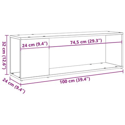 vidaXL Szafka pod TV, dąb artisan, 100x24x32 cm