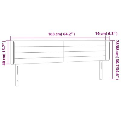 vidaXL Zagłówek do łóżka z LED, zielony, 163x16x78/88 cm, tkanina