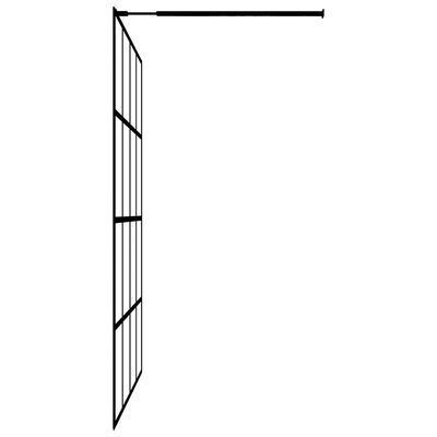 vidaXL Ścianka prysznicowa z półką, czarna, 118x190 cm ESG i aluminium