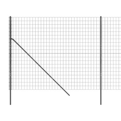 vidaXL Ogrodzenie z siatki drucianej, antracytowe, 1,8x25 m