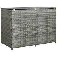 vidaXL Osłona na 2 kosze na śmieci, rattan PE, antracyt, 148x77x111 cm