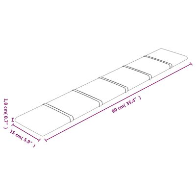 vidaXL Panele ścienne, 12 szt, kolor wina, 90x15 cm, tkanina, 1,62 m²