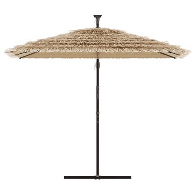 vidaXL Parasol ogrodowy z LED, stalowy słupek, brązowy, 246x246x230 cm