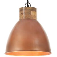 vidaXL Industrialna lampa wisząca, miedziana, żelazo i drewno, 35 cm