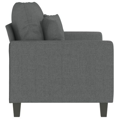 vidaXL Sofa 2-osobowa, ciemnoszara, 120 cm, tapicerowana tkaniną