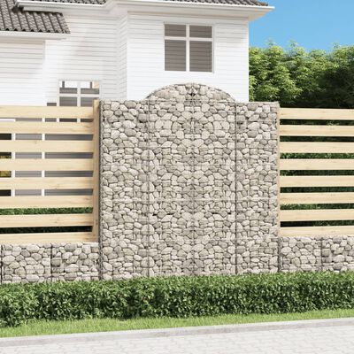 vidaXL Kosze gabionowe, 4 szt, 200x50x220/240 cm, galwanizowane żelazo