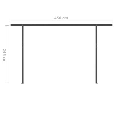 vidaXL Automatycznie zwijana markiza, LED i czujnik wiatru, 4x3 m