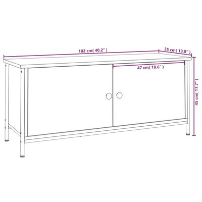 vidaXL Szafka pod TV, czarna, 102x35x45 cm, materiał drewnopochodny