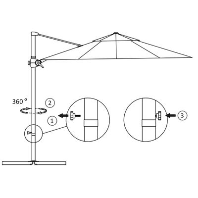 vidaXL Parasol wiszący ze stalowym słupkiem, 250x250 cm, zielony