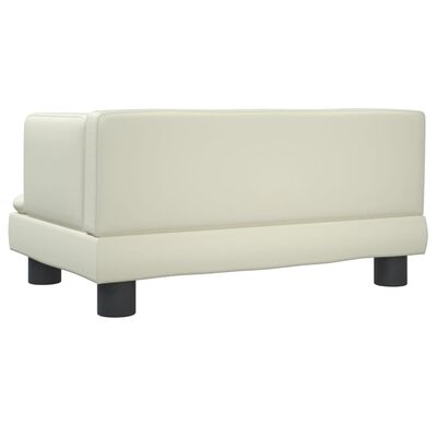 vidaXL Sofa dla dzieci, kremowa, 60x40x30 cm, sztuczna skóra