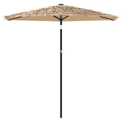 vidaXL Parasol ogrodowy z LED, stalowy słupek, brązowy, 223x223x213 cm