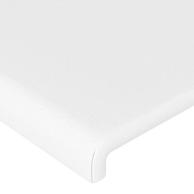 vidaXL Rama łóżka z zagłówkiem, biała, 200x200 cm, sztuczna skóra
