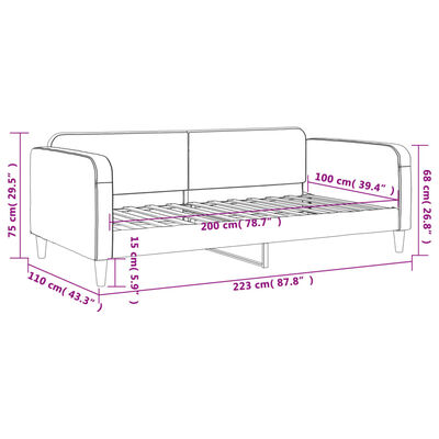 vidaXL Sofa z funkcją spania, czarna, 100x200 cm, obita tkaniną