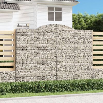 vidaXL Kosze gabionowe, 5 szt, 300x30x220/240 cm, galwanizowane żelazo