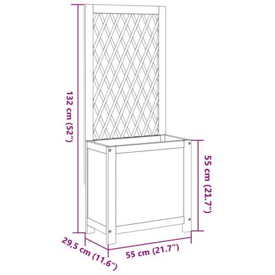 vidaXL Donica z trejażem, 55x29,5x132 cm, lite drewno akacjowe