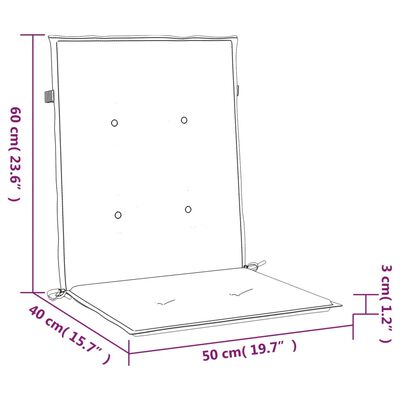 vidaXL Poduszki na krzesła ogrodowe, 2 szt., kremowa 100x50x3 cm