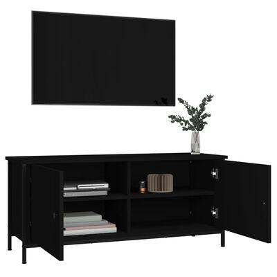 vidaXL Szafka pod TV, czarna, 102x35x45 cm, materiał drewnopochodny