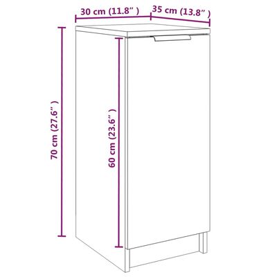 vidaXL Szafka na buty, czarna, 30x35x70 cm, materiał drewnopochodny