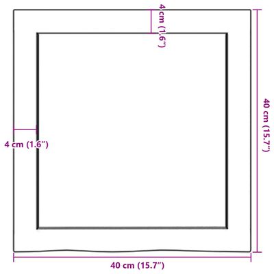 vidaXL Blat do łazienki, jasnobrązowy, 40x40x(2-6) cm, lite drewno