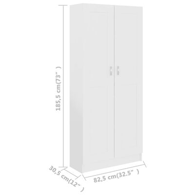 vidaXL Szafa, biała, 82,5x30,5x185,5 cm, materiał drewnopochodny