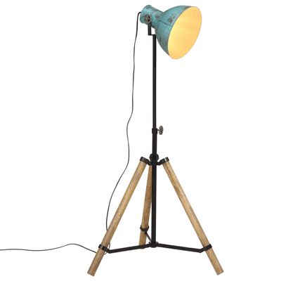 vidaXL Lampa stojąca, 25 W, postarzany niebieski, 75x75x90-150 cm, E27