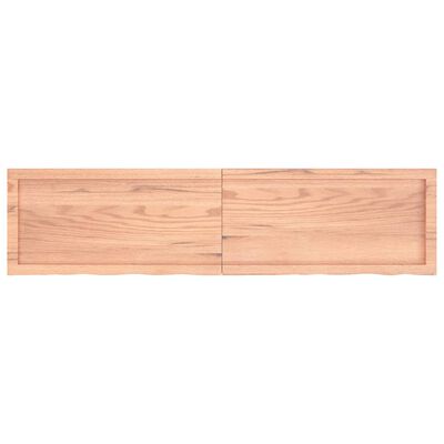 vidaXL Półka, brązowa, 160x40x(2-4) cm, lakierowane lite drewno dębowe