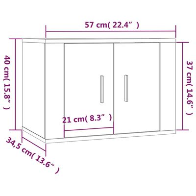 vidaXL Wiszące szafki TV, 2 szt., szarość betonu, 57x34,5x40 cm